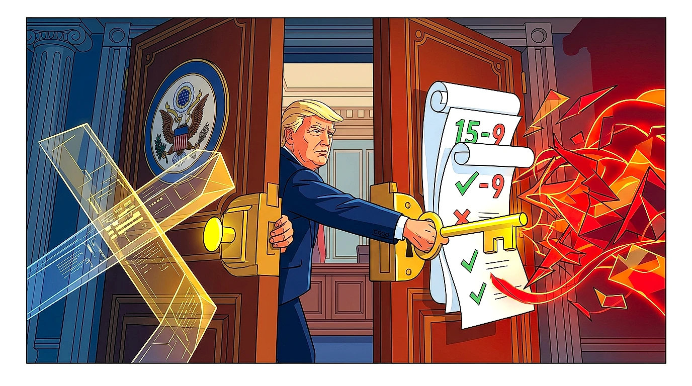 The crypto market structure bill cleared a key Senate committee hurdle in a bipartisan 15-9 vote, but an ethics fight over Trump-linked crypto interests is threatening the floor vote.