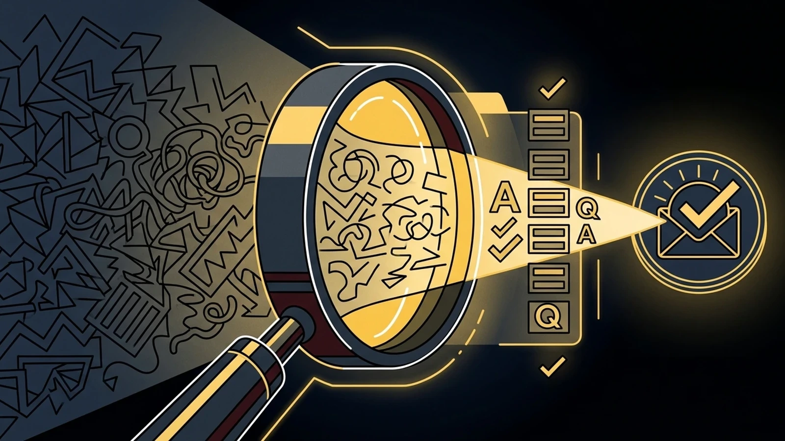 Token Metrics line-art illustration for Weekly Q&A Digest.